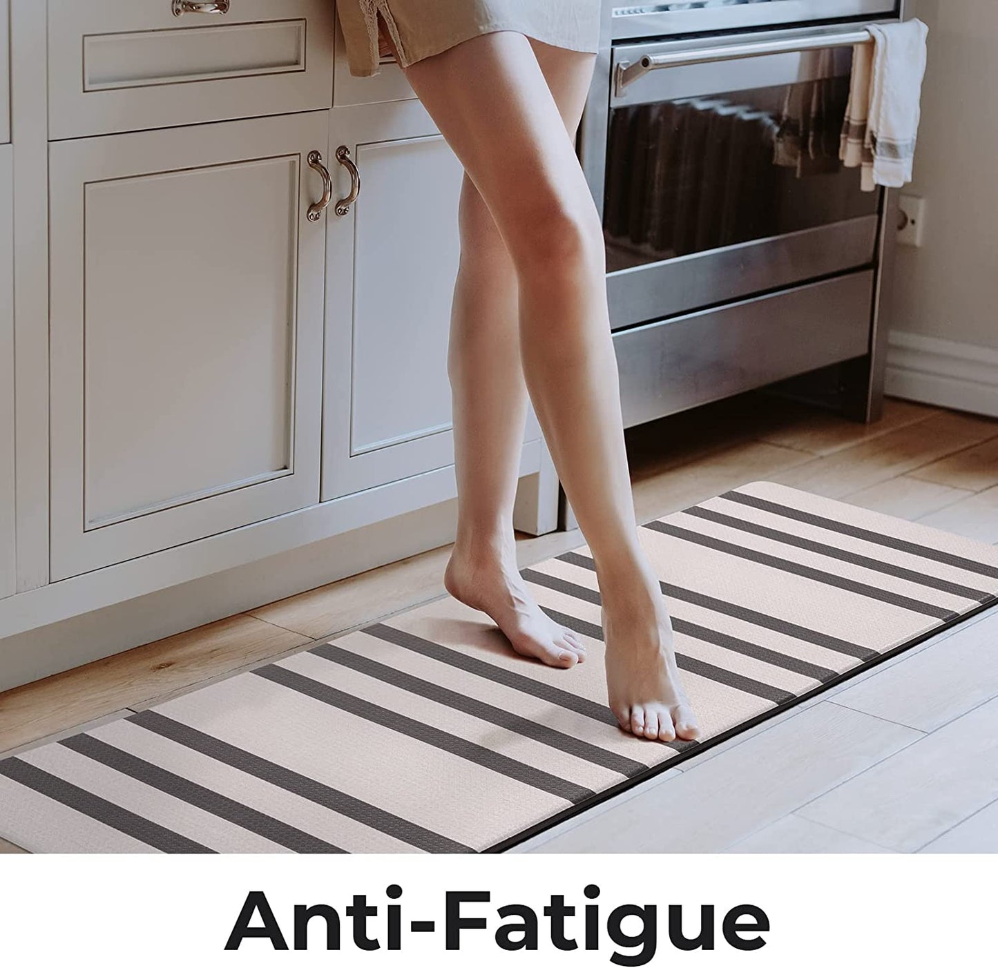 Set of 2, Anti-Fatigue Cushioned Memory Foam Waterproof Non Slip Comfort Mat, 17"x30"+17"x47"