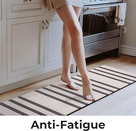 Anti-Fatigue Waterproof Cushioned Memory Foam Kitchen Mats, 17"x30"+17"x47"