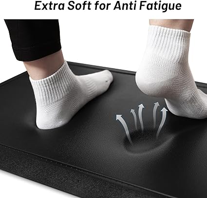 Anti Fatigue Cushioned Grey Non Slip Waterproof Memory Foam Ergonomic Comfort Rug, 17"X 28"