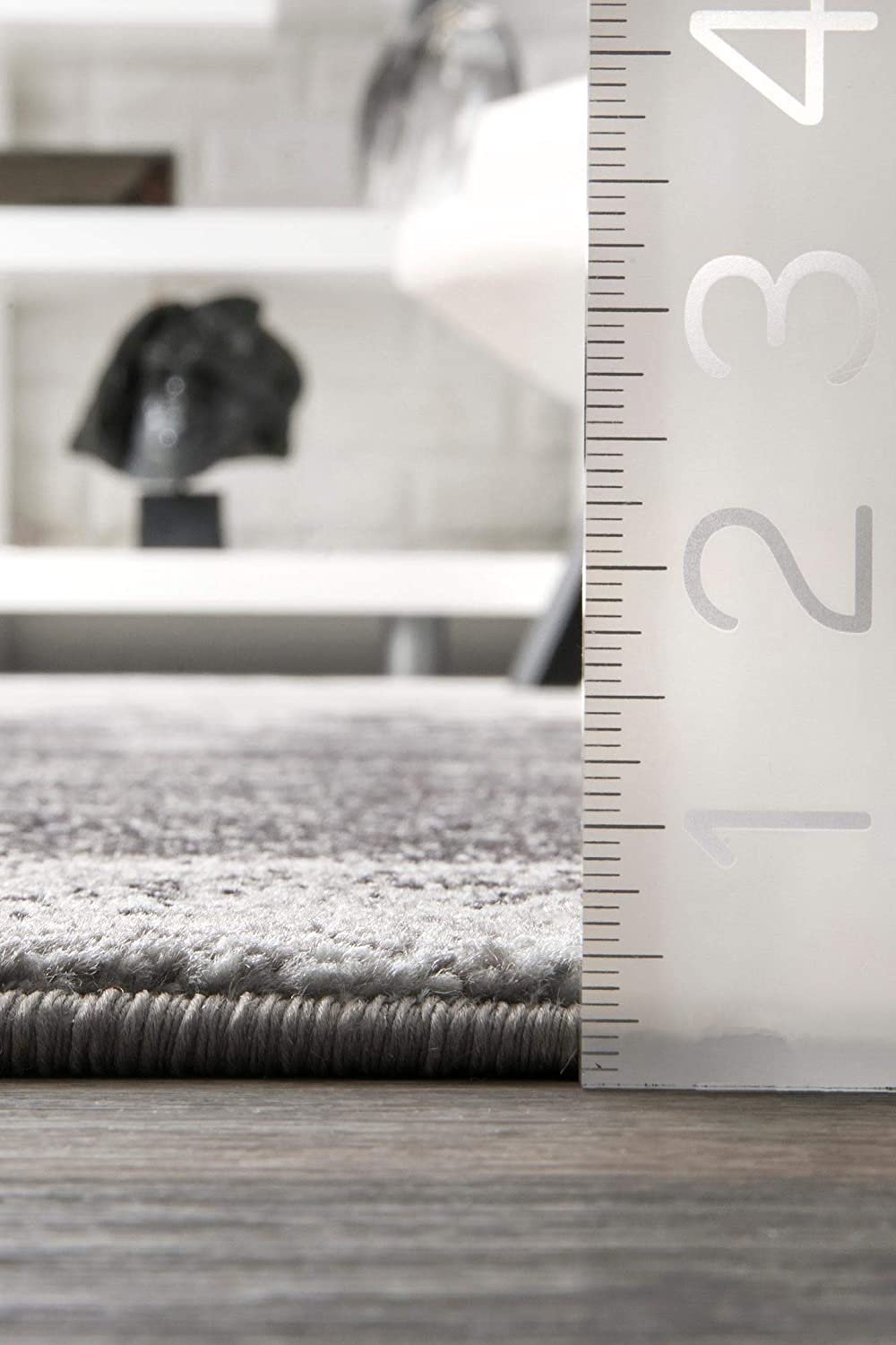 Contemporary Abstract Area Black Grey Soft Rug