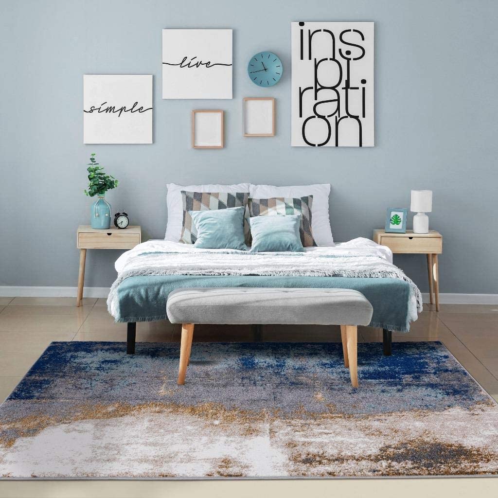 Beverly Modern Blue Soft Area Rug