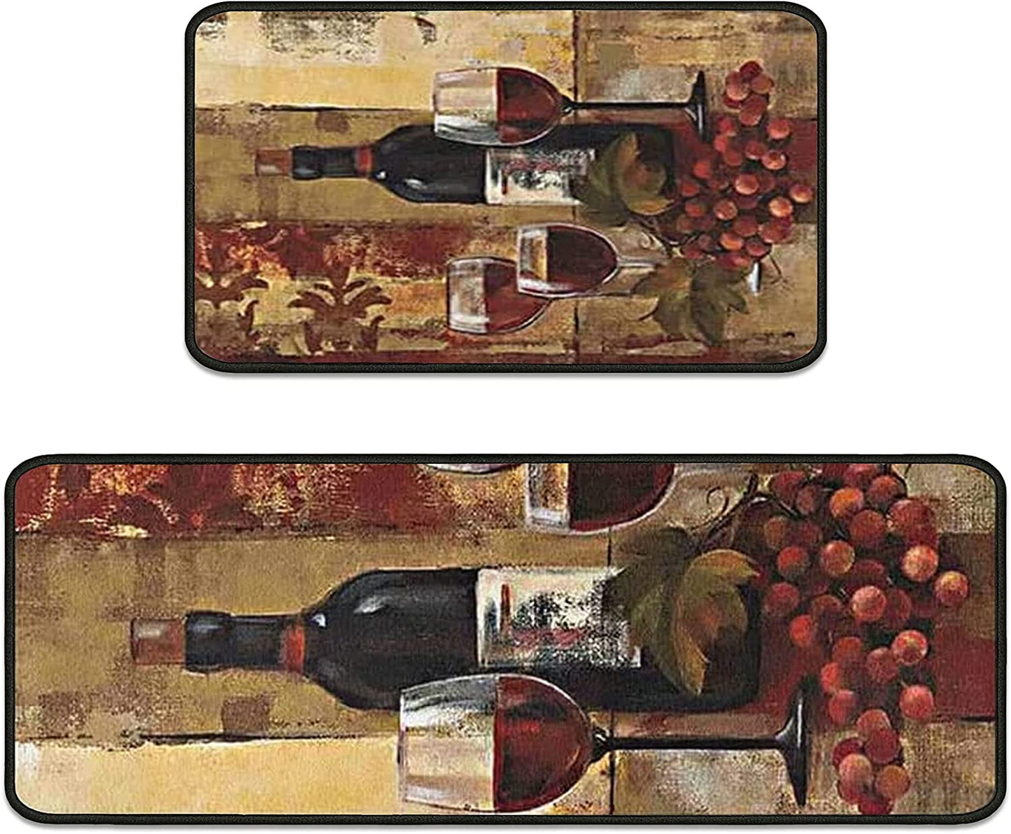 Set of 2 Non-Slip Backing Washable Doormat - 17x47.2 and 17x30 inches.