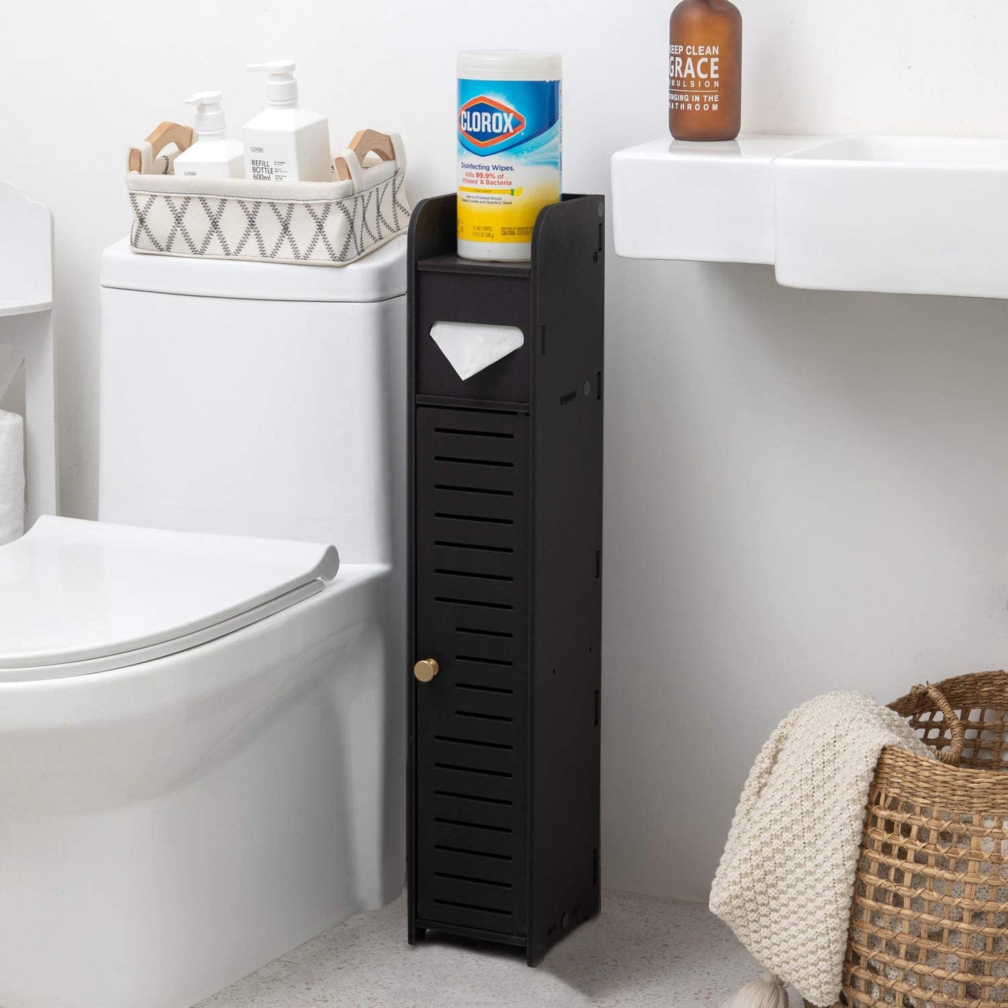 Bathroom Storage Corner Floor Vanity Cabinet - Multiple Colors