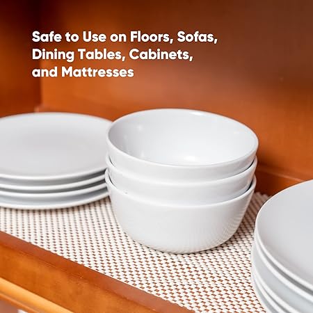 Non Adhesive, Non Slip Shelf Liner for Kitchen Cabinets, 12 in x 10 Ft, Easy Install Storage Mat