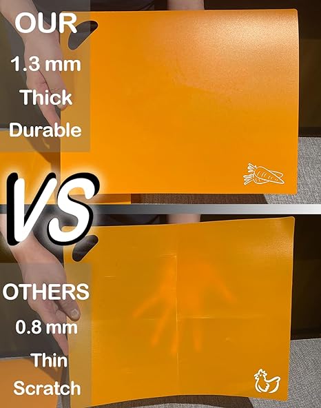 Cutting Boards for Kitchen Chopping Board - Plastic Cutting Mat Extra Thick Flexible Cutting Board Set of 4 Dishwasher Safe Nonslip Large Food Board for Countertop Color Mats with Handle