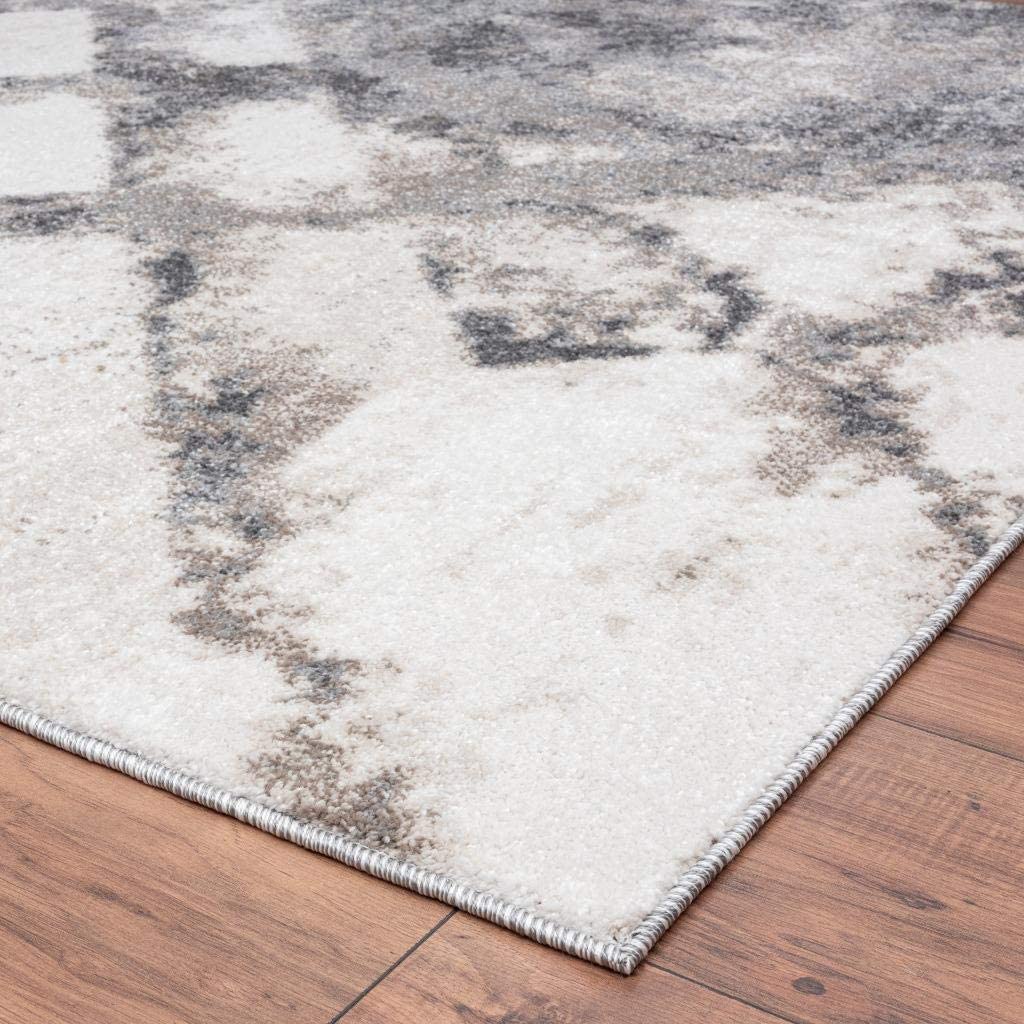 Lagos Collection Grey Art Deco Soft Area Rug