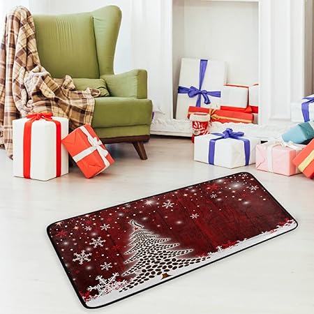 Christmas Gnome Non-Slip Bath Rug Runner Doormats, 39x20 Inches