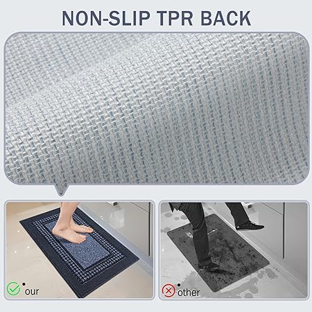 Machine Washable, Non Slip Absorbent Dirt-Resistant Durable Kitchen Runner Rug, 19.5"x31", Grey