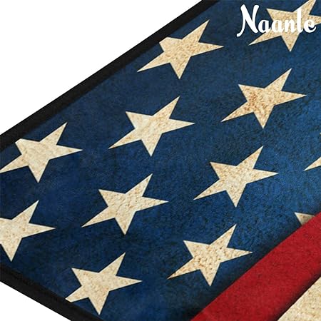 4th of July Anti Fatigue American Flag Non Slip Absorbent Floor Carpet Yoga Mat (3' in Diameter)