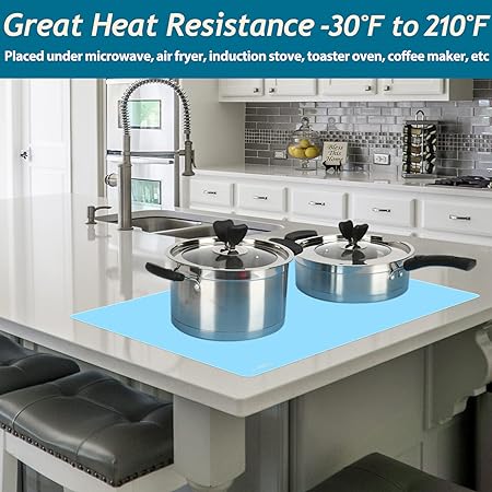 Thick Washable Heat Resistant Extra Large Silicone Mat 36" x 24" Black, Sapid