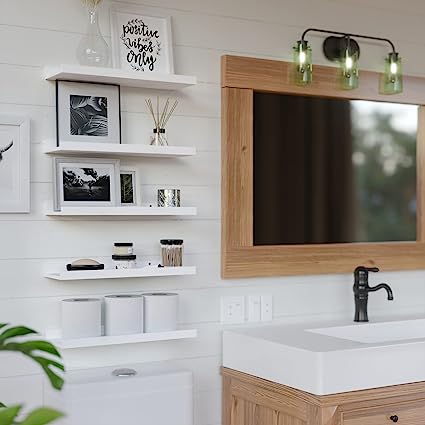 5 Set Floating Wall Mounted Shelves, Black