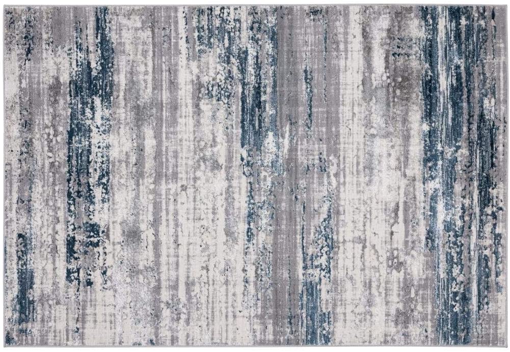 Florance Collection Blue Modern Soft Area Rug