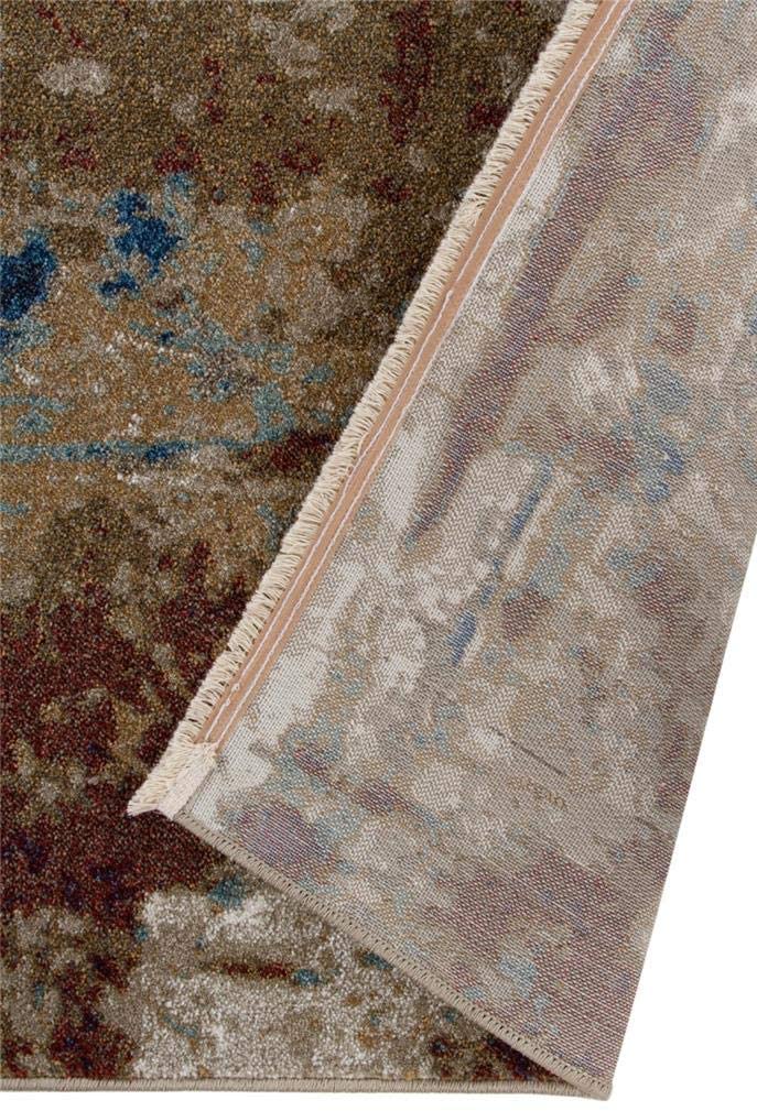 Arman Abstract Multi Blue Brown Soft Area Rug