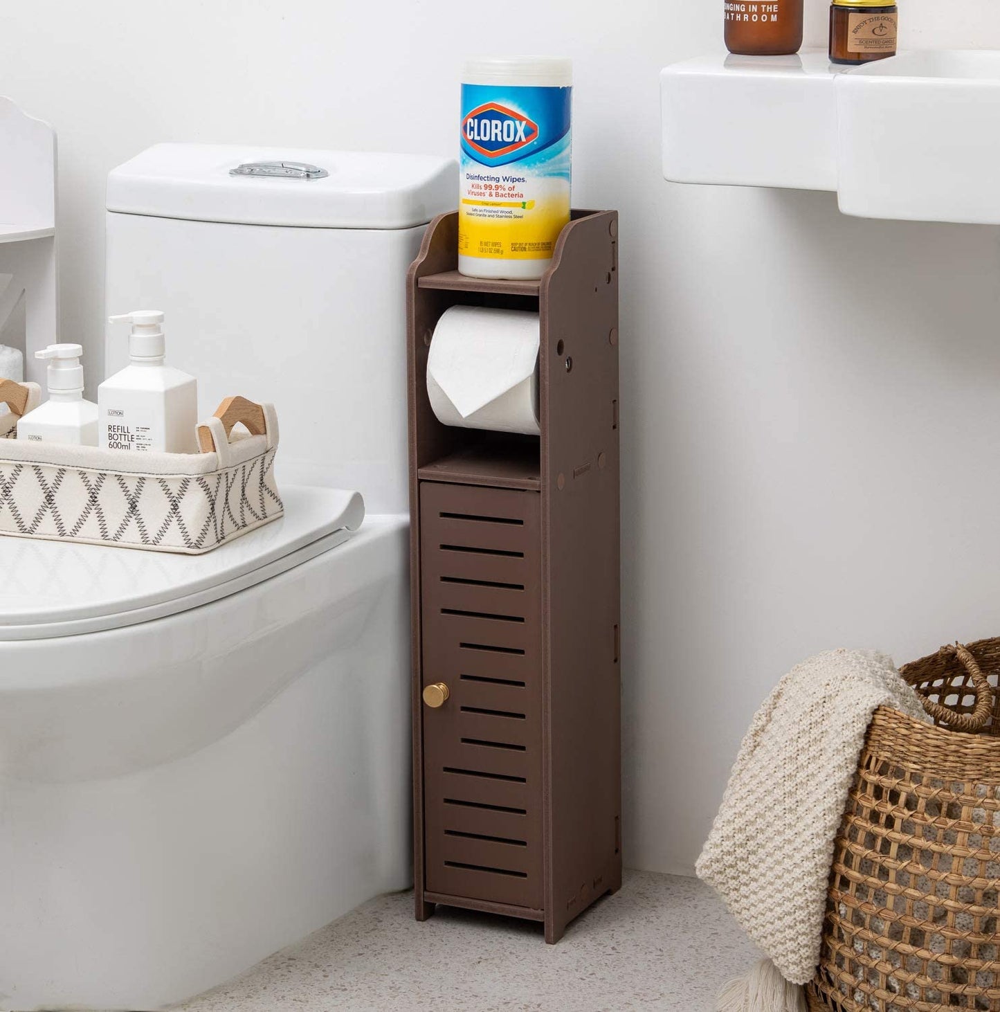 Bathroom Storage Corner Floor Vanity Cabinet - Multiple Colors
