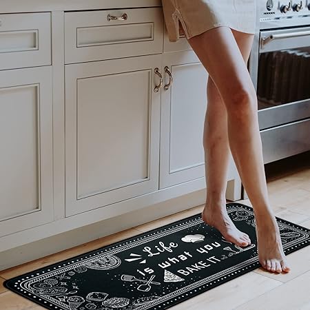 Buffalo Plaid, Non-Skid Washable, Fun Rug with Words, Set of 2