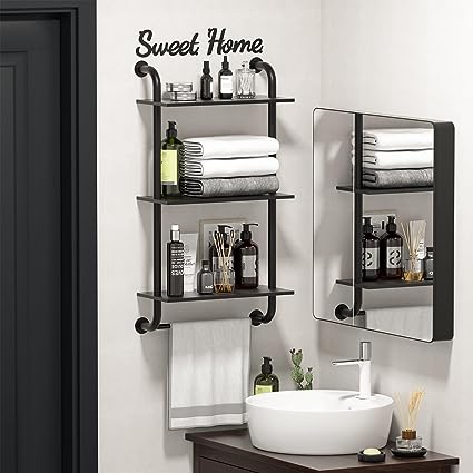 17.3 inch Rustic Farmhouse Pipe Shelves,