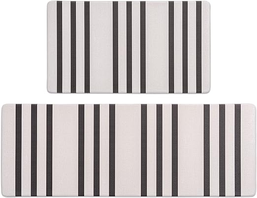 Anti-Fatigue Waterproof Cushioned Memory Foam Kitchen Mats, 17"x30"+17"x47"