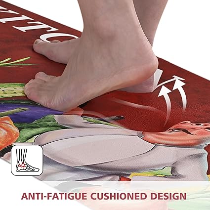 Chef Kitchen Rugs Sets of 2, 17 x 47 + 17 x 30 Inch