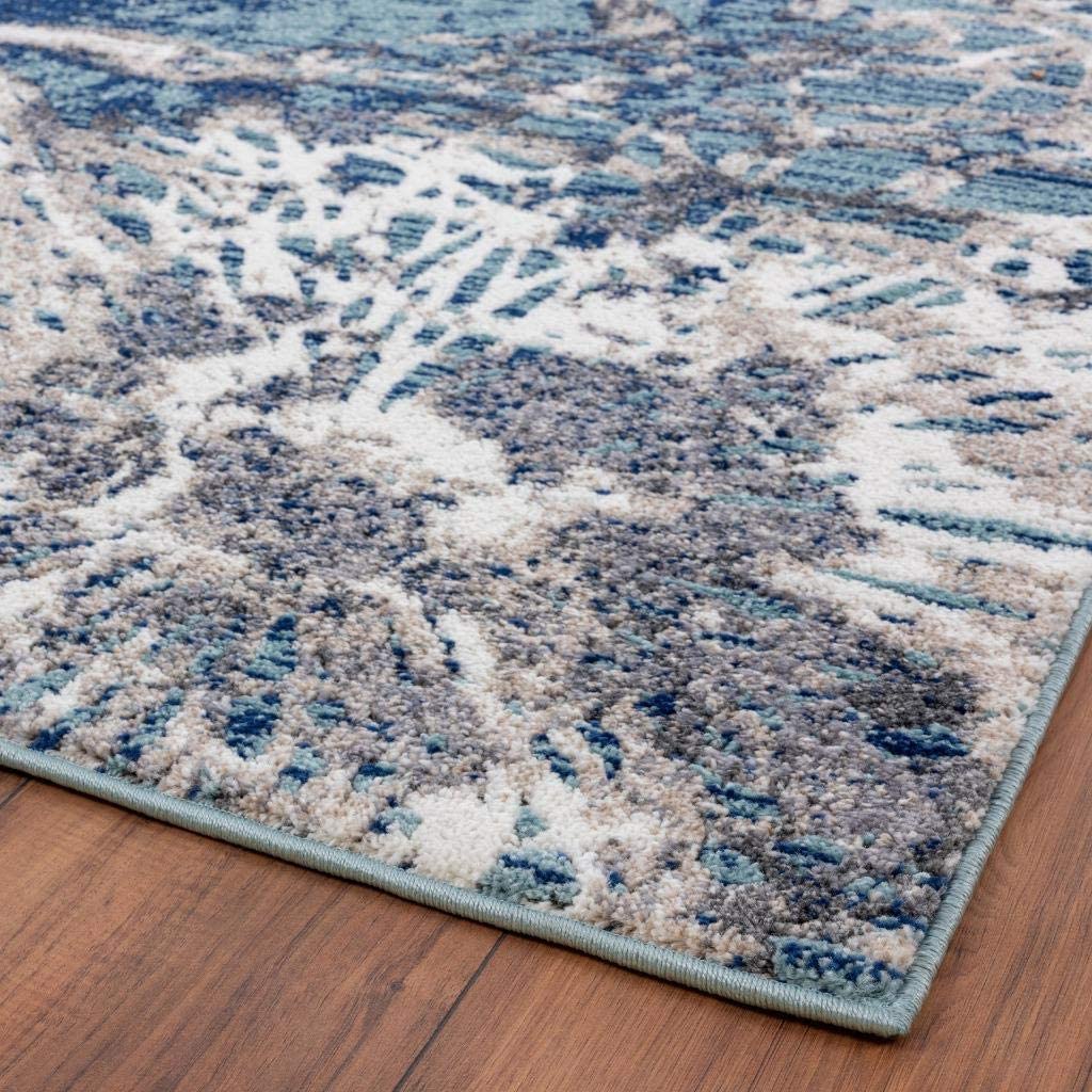 Beverly Collection Modern Soft Area Rug Blue 8x10