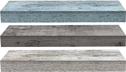 Floating Shelves for Wall - 3 Pack Coastal Beach Wall Decor for Bedroom, Bathroom, Nursery, Living Room, Office, Home & Kitchen
