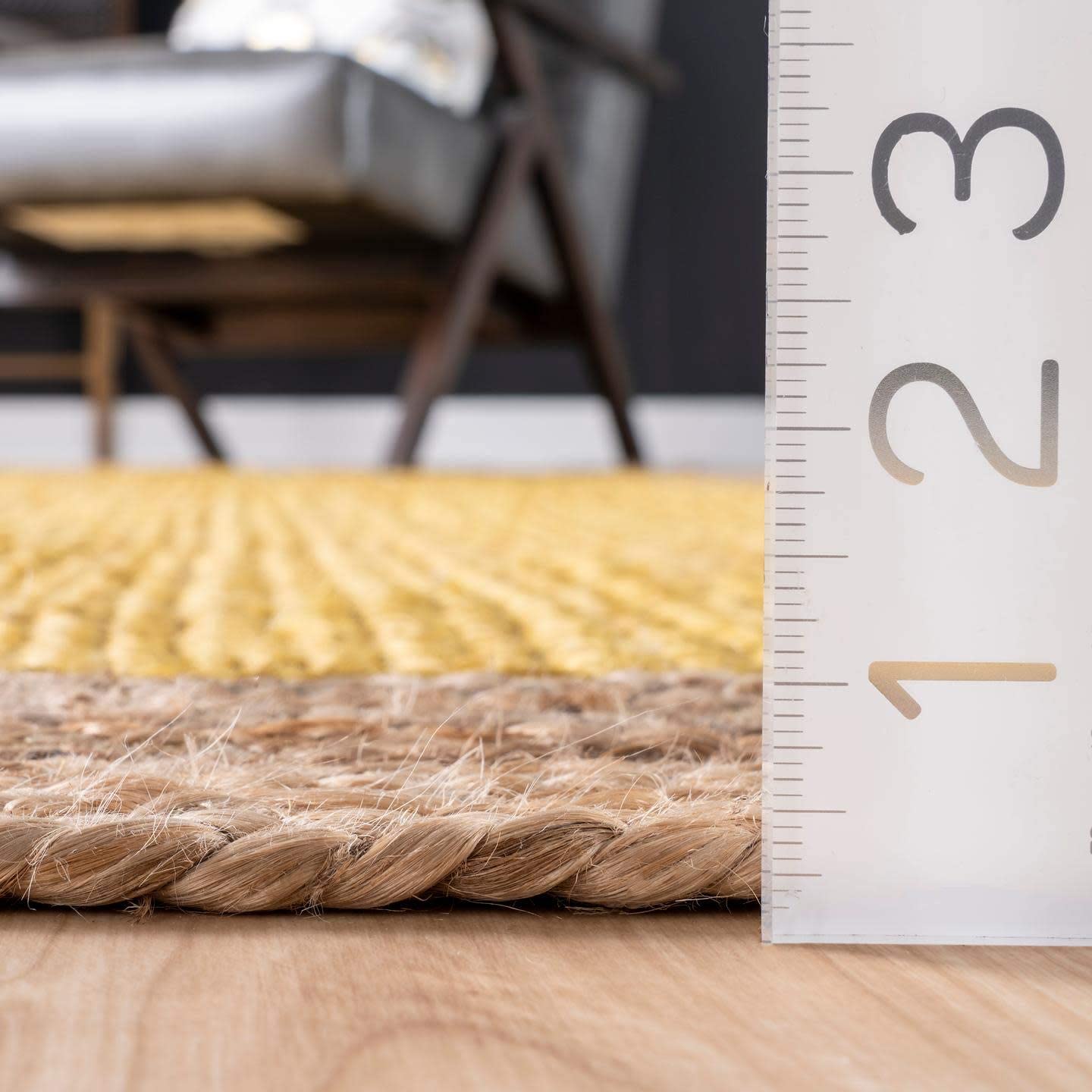 Hand Woven Jute Area Rug yellow