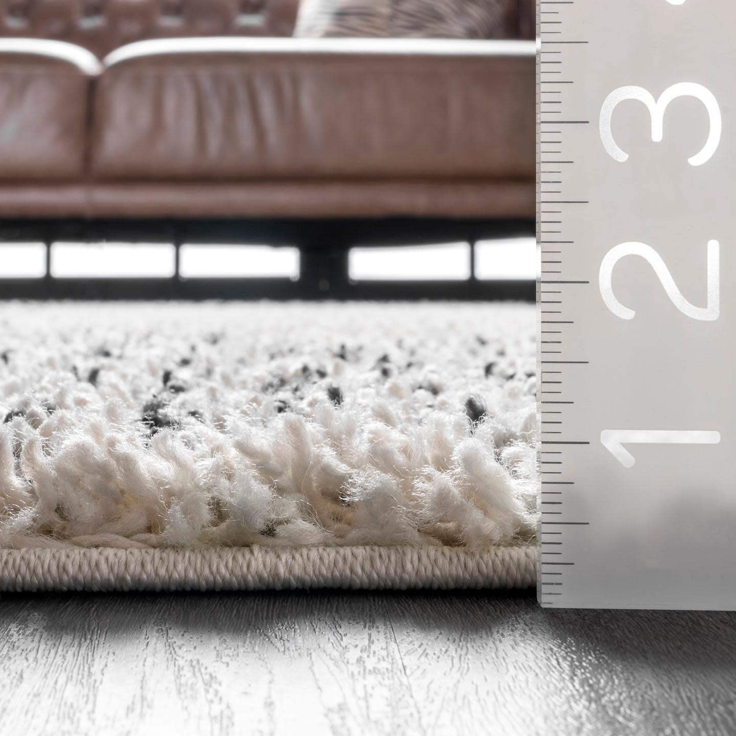 Moroccan Plush Soft Off-white Grey Shag Rug