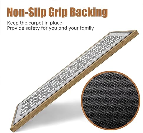 Absorbent Non Skid Washable Set of 3 PCS, Farmhouse Weave Floor Mats in Front of Sink, 17.3"x 59"+17.3"x 47"+17.3"x 29" (Black)