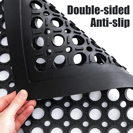New Commercial Anti-Fatigue Non Slip Black Bar Floor Mats 36" x 60"