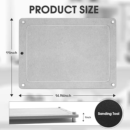 Fast Drying Stone Dish Drying Mats for Kitchen Counter, Diatomaceous Earth Water Absorbing Dish Drying Mats for Bottles Cups, Non-Slip Sink Caddy Tray with Stainless Steel for Kitchen Bathroom (Grey)