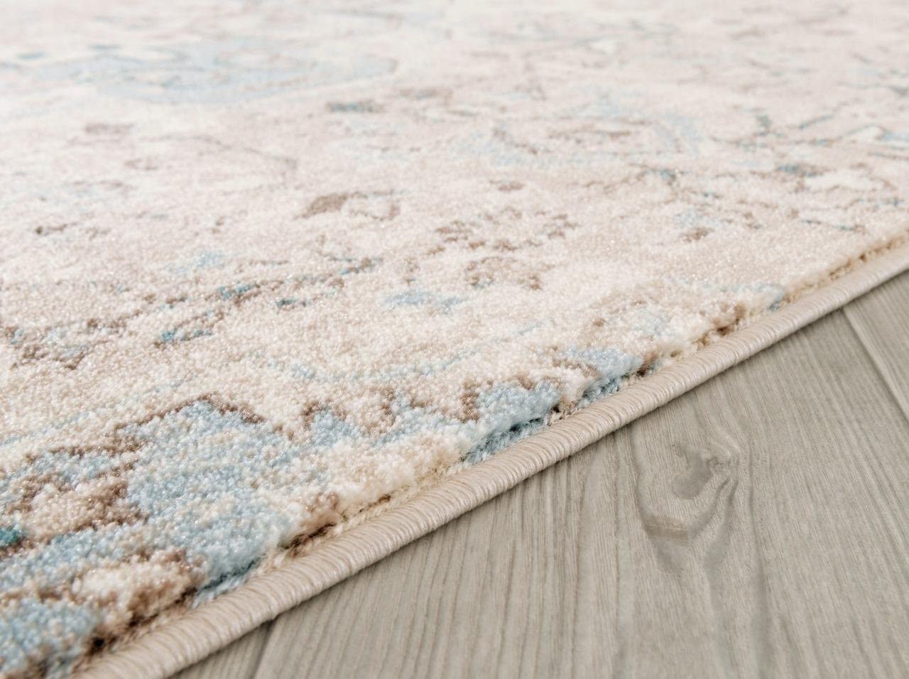 Distressed Cream 5'2x7'2 Soft Area Rug Carpet Large New