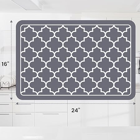 Dish Drying Mat Super Absorbent Drying Mat Large Dish Drying Mats for Kitchen Counter Easy clean Dish Mat Kitchen Drying Mat 15"x 18" Black
