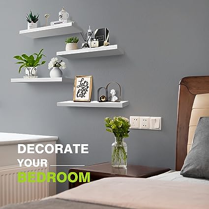 Rustic Wood Floating Shelves Set of 4