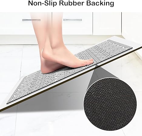 Boho Vintage Tebriz Non Slip Washable Cushioned Waterproof Rugs for Kitchen, 20 x 48