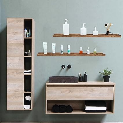 Picture Ledge Shelf Set of 2, (Black,17 Inch)
