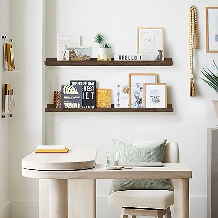 Black Floating Shelves 36 Inches Long, Picture Ledge Shelf Set of 4, Connect 2 Shelves as 72 Inch Wide