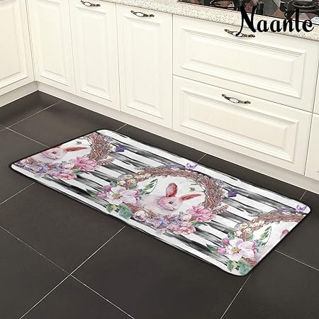 4th of July Anti Fatigue American Flag Non Slip Absorbent Floor Carpet Yoga Mat (3' in Diameter)