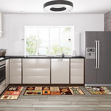 Non Skid Thick Black Kitchen Rugs and Mats Stain Resistant Anti Fatigue Microfiber Floor Non Slip Backing Mat, 15.7" x 47.2", 15.7" x 23.6" (Home)