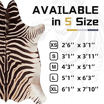 Zebra Print Faux Skin Cowhide Animal Design Mat
