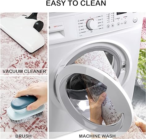 Boho Vintage Tebriz Non Slip Washable Cushioned Waterproof Rugs for Kitchen, 20 x 48