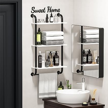 17.3 inch Rustic Farmhouse Pipe Shelves,