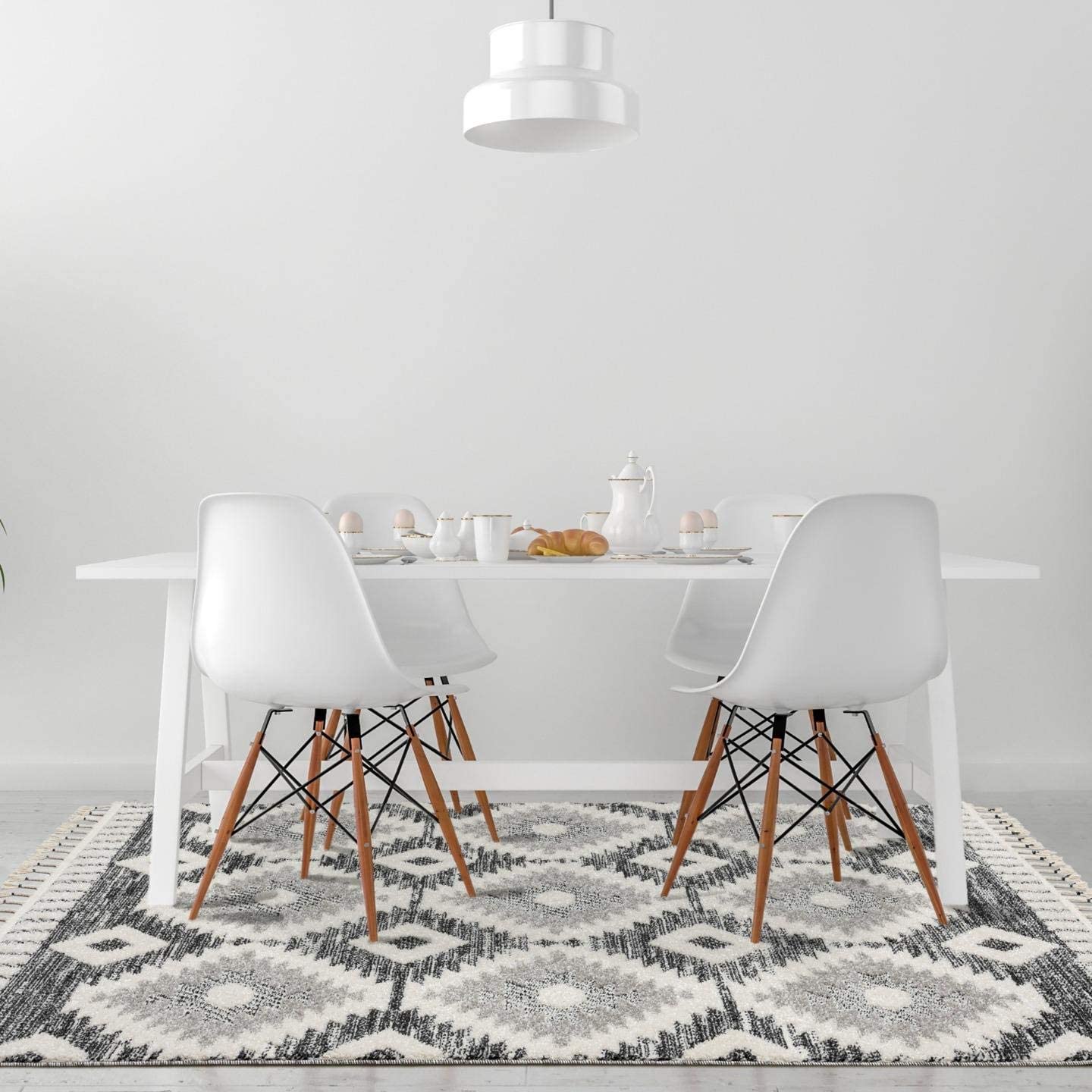 Ibiza Collection Black Moroccan Soft Area Rug