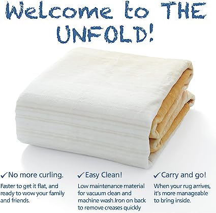 Moroccan Indoor Non Slip Grey Foldable Thin, Geometric Accent Rug