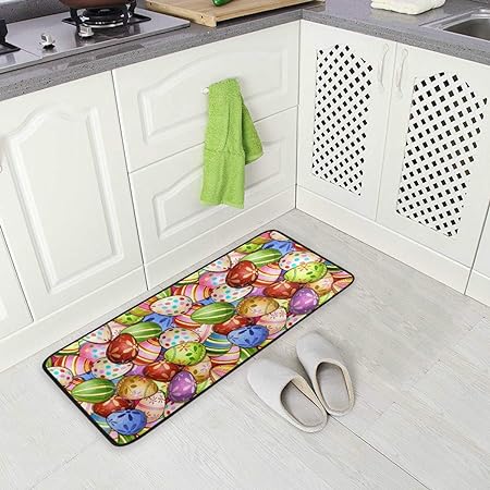 4th of July Anti Fatigue American Flag Non Slip Absorbent Floor Carpet Yoga Mat (3' in Diameter)