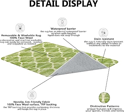 Moroccan Distressed Non-Slip Washable Throw Area Rug - (2’X 3’, Blue)