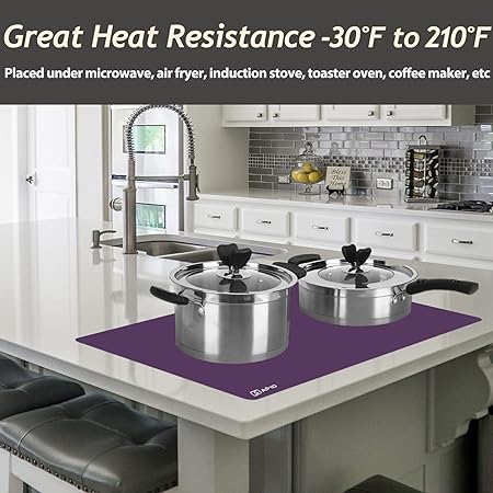Thick Washable Heat Resistant Extra Large Silicone Mat 36" x 24" Black, Sapid