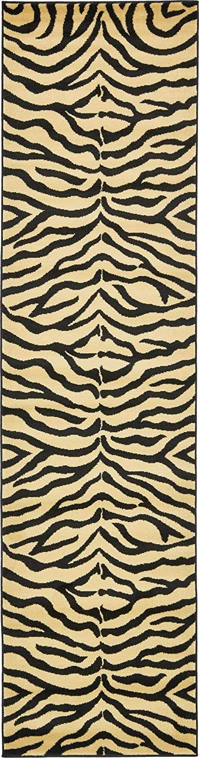 Wildlife Collection Zebra Animal Print Cream Area Rug