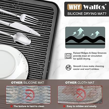 Multi-Purpose, Heat Resistant Silicone Dish Mats, 16x12 Inch, 2 Pack