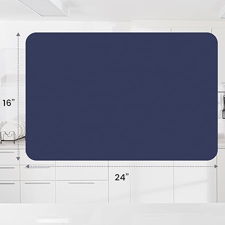 Dish Drying Mat Super Absorbent Drying Mat Large Dish Drying Mats for Kitchen Counter Easy clean Dish Mat Kitchen Drying Mat 15"x 18" Black