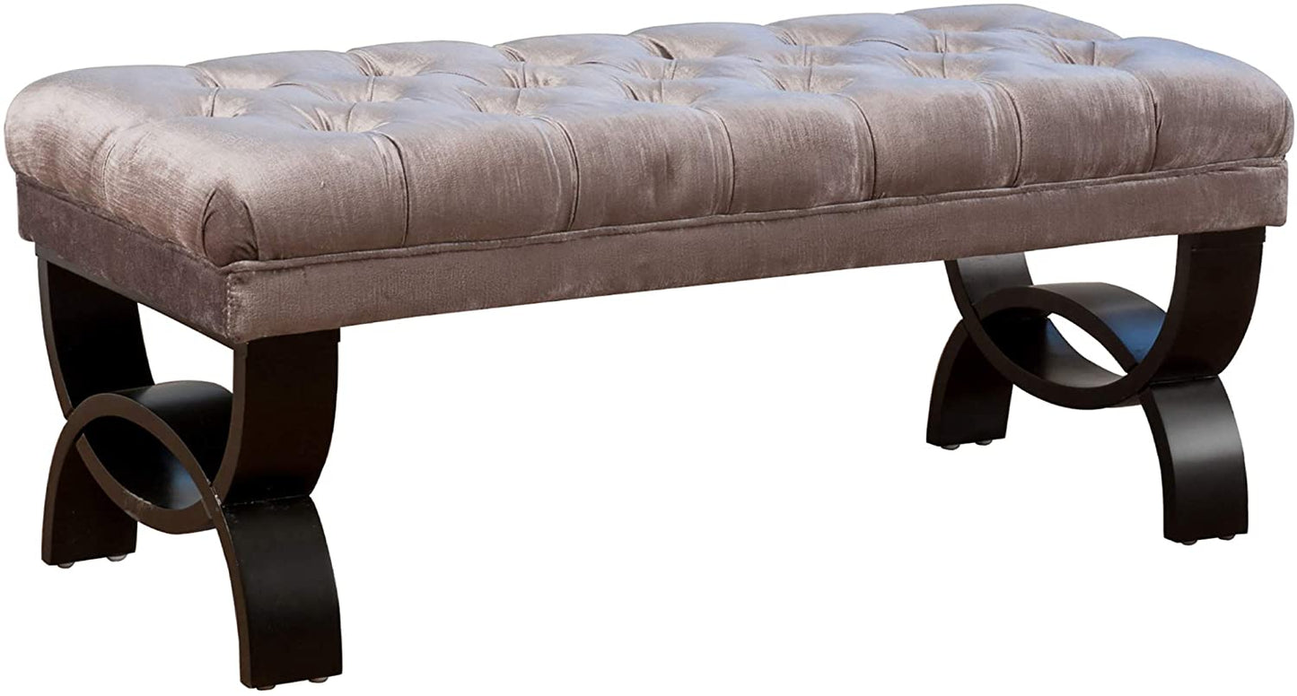 Knight Home Scarlett Fabric Ottoman Bench, Dark Blue