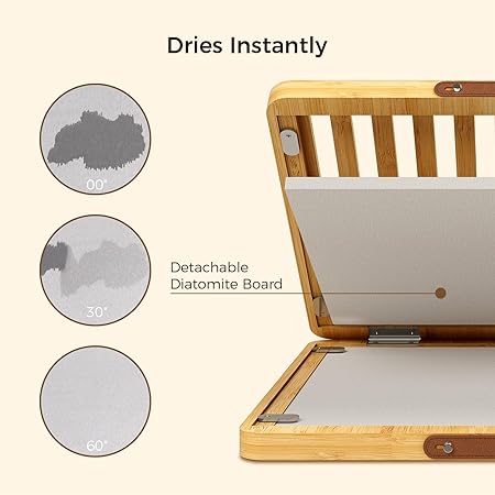 Fast Drying Diatomaceous Earth Stone Mat, Absorbing Instant Dry Sink Rack for Dishes, Cups and More